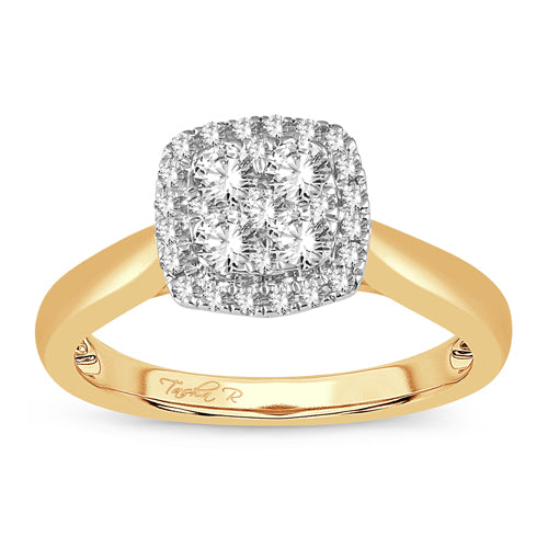 14K Yellow Gold Gorgeous  0.48Ct Diamond Ring