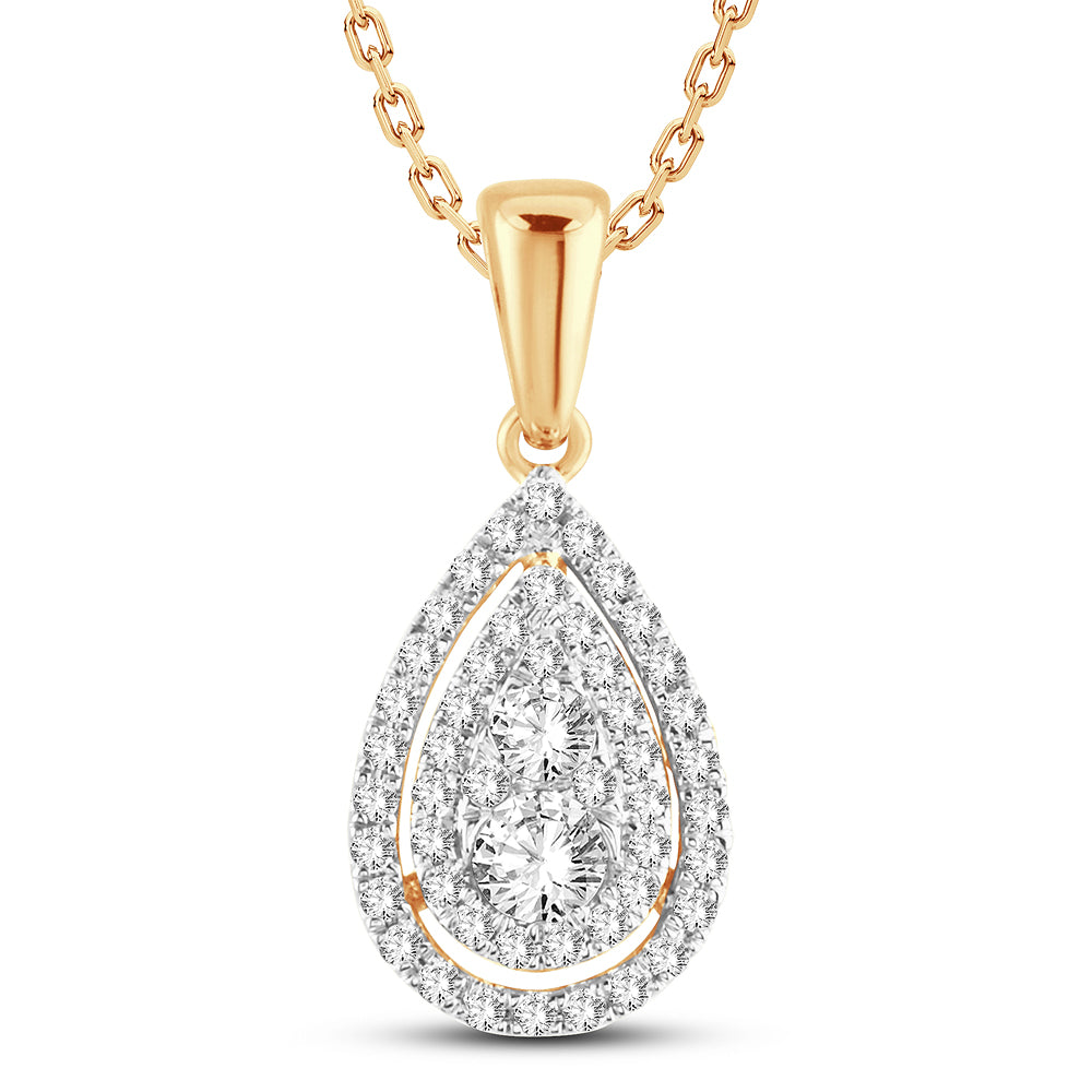 14K Yellow Gold Magnifcnet  0.40Ct  Diamond  Pendant