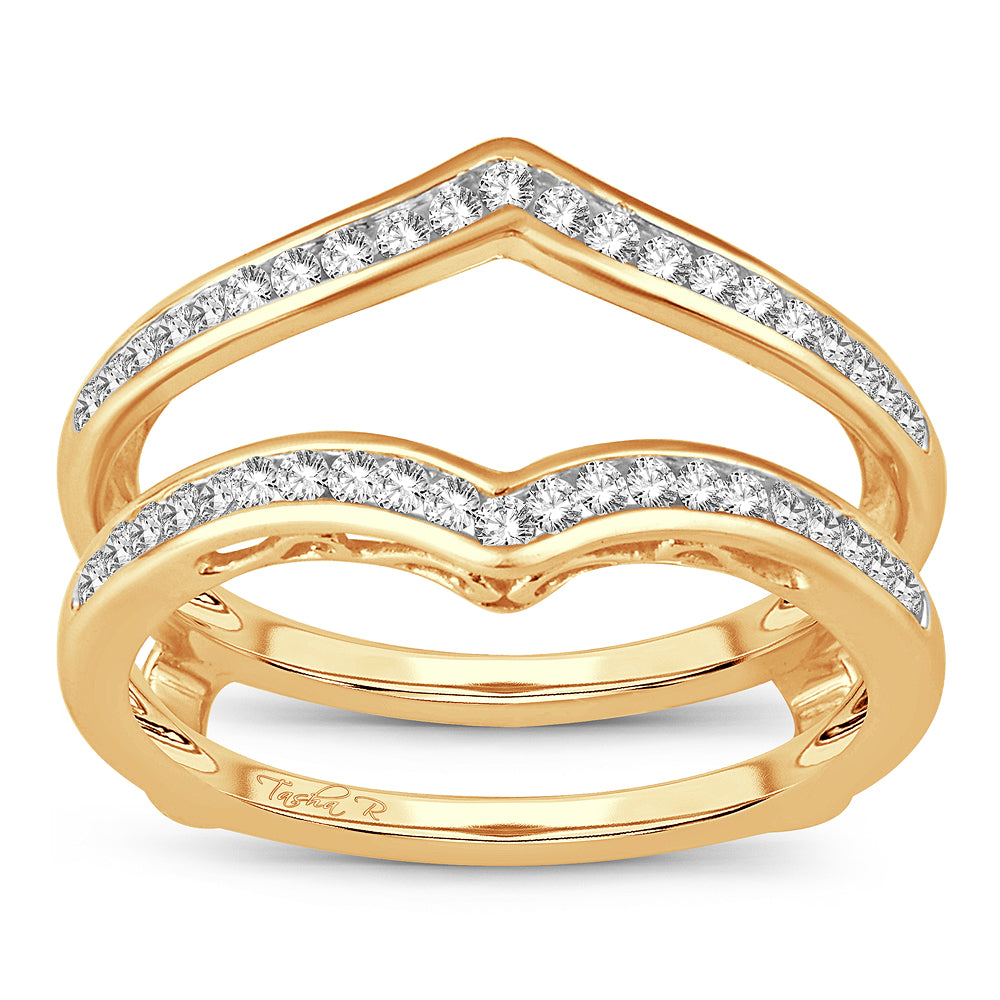 14K Yellow Gold Beautiful  0.38Ct  Diamond Ring Guard