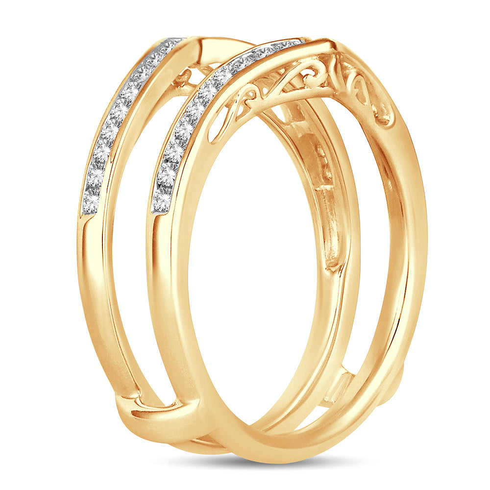 14K Yellow Gold Beautiful  0.38Ct  Diamond Ring Guard