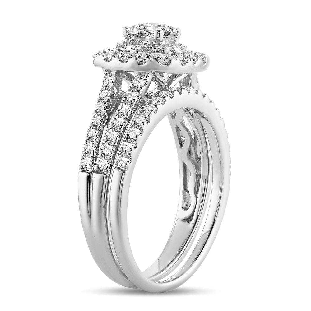 14K White Gold Gorgeous  1.40Ct  Diamond Bridal Ring