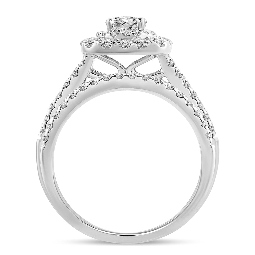 14K White Gold Gorgeous  1.40Ct  Diamond Bridal Ring