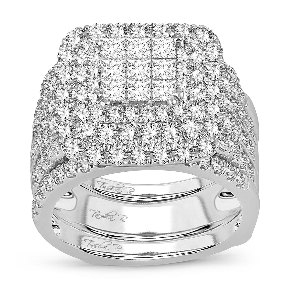 14K White Gold Beautiful  3.00Ct Bridal  Diamond  Ring