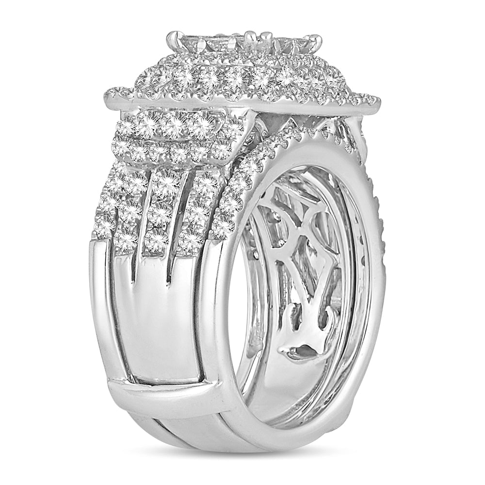 14K White Gold Beautiful  3.00Ct Bridal  Diamond  Ring