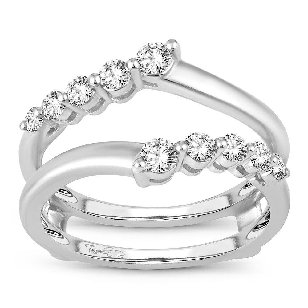 14K White Gold Gorgeous   0.50Ct  Diamond Ring Guard