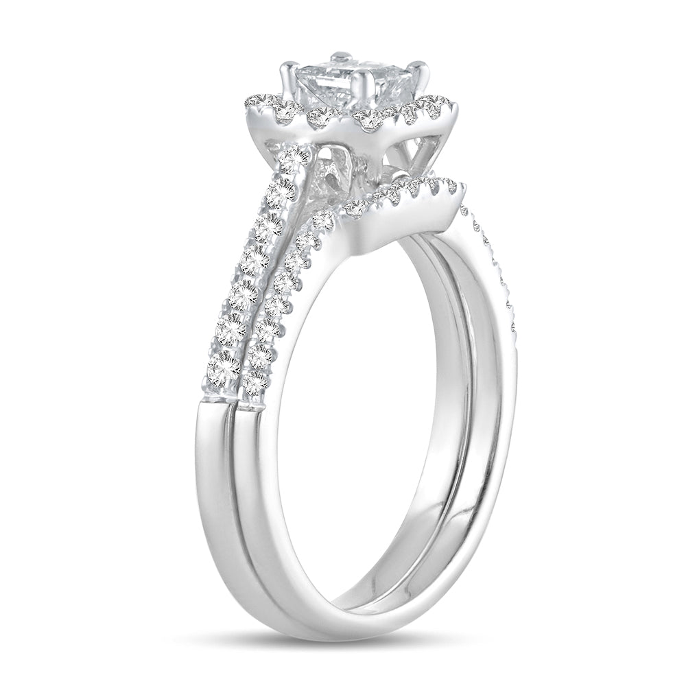 14K White Gold Beautiful 1.00Ct Diamond Bridal Ring