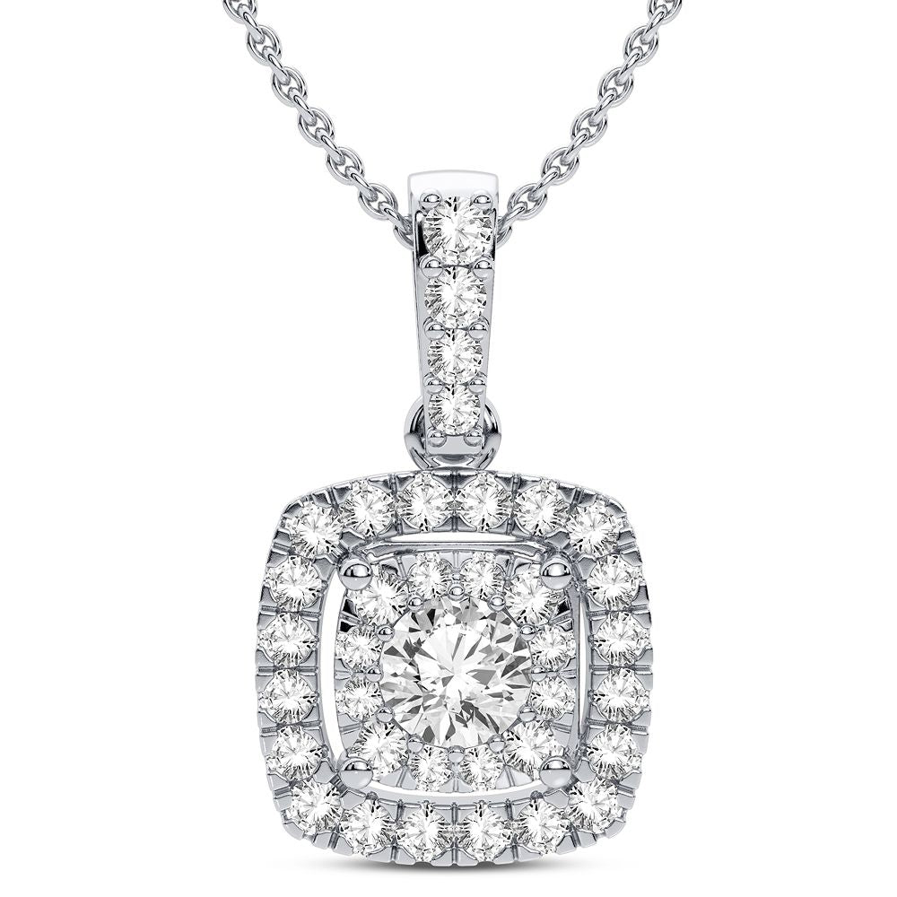 14K White Gold Beautiful 0.40Ct Diamond Pendant