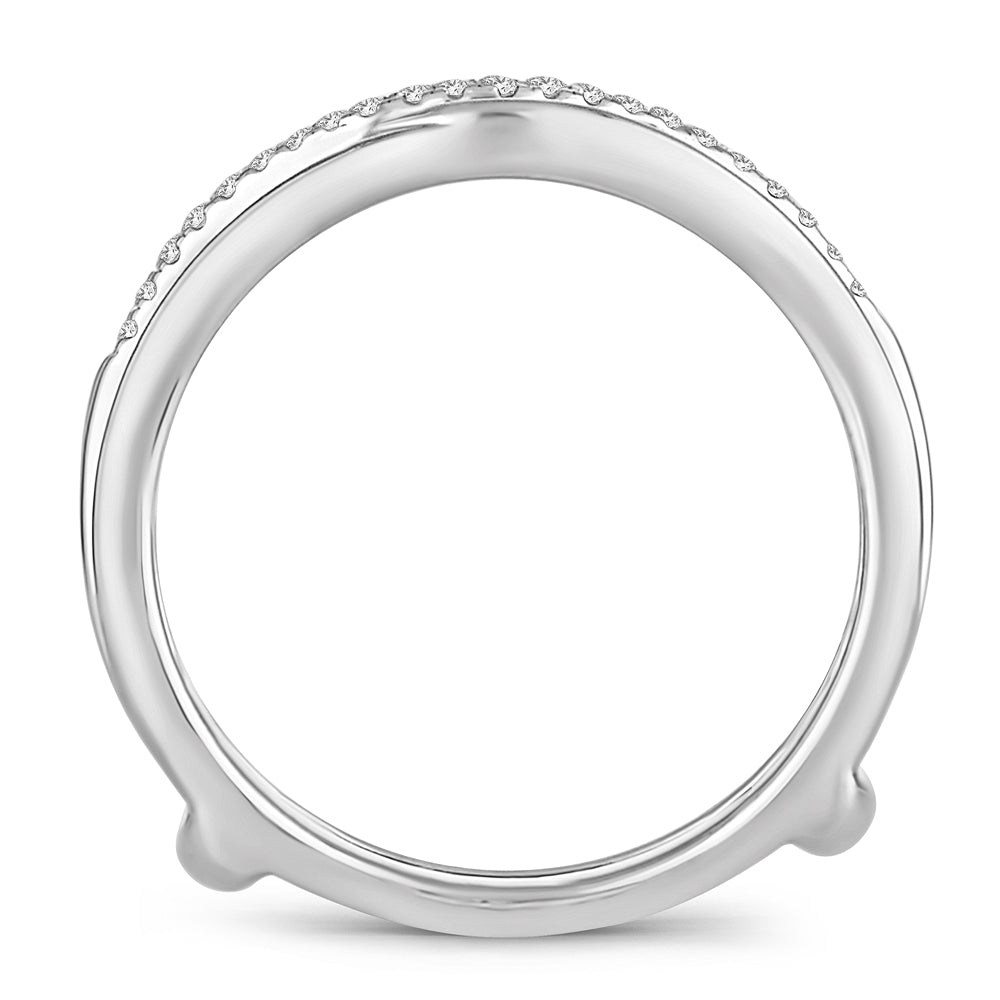 14K White Gold Exquisite  0.34Ct Diamond Ring Guard