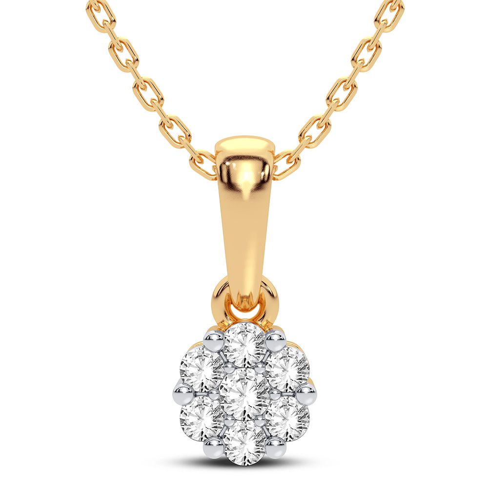 14K Yellow Gold Dazzling 0.15Ct Diamond Pendant