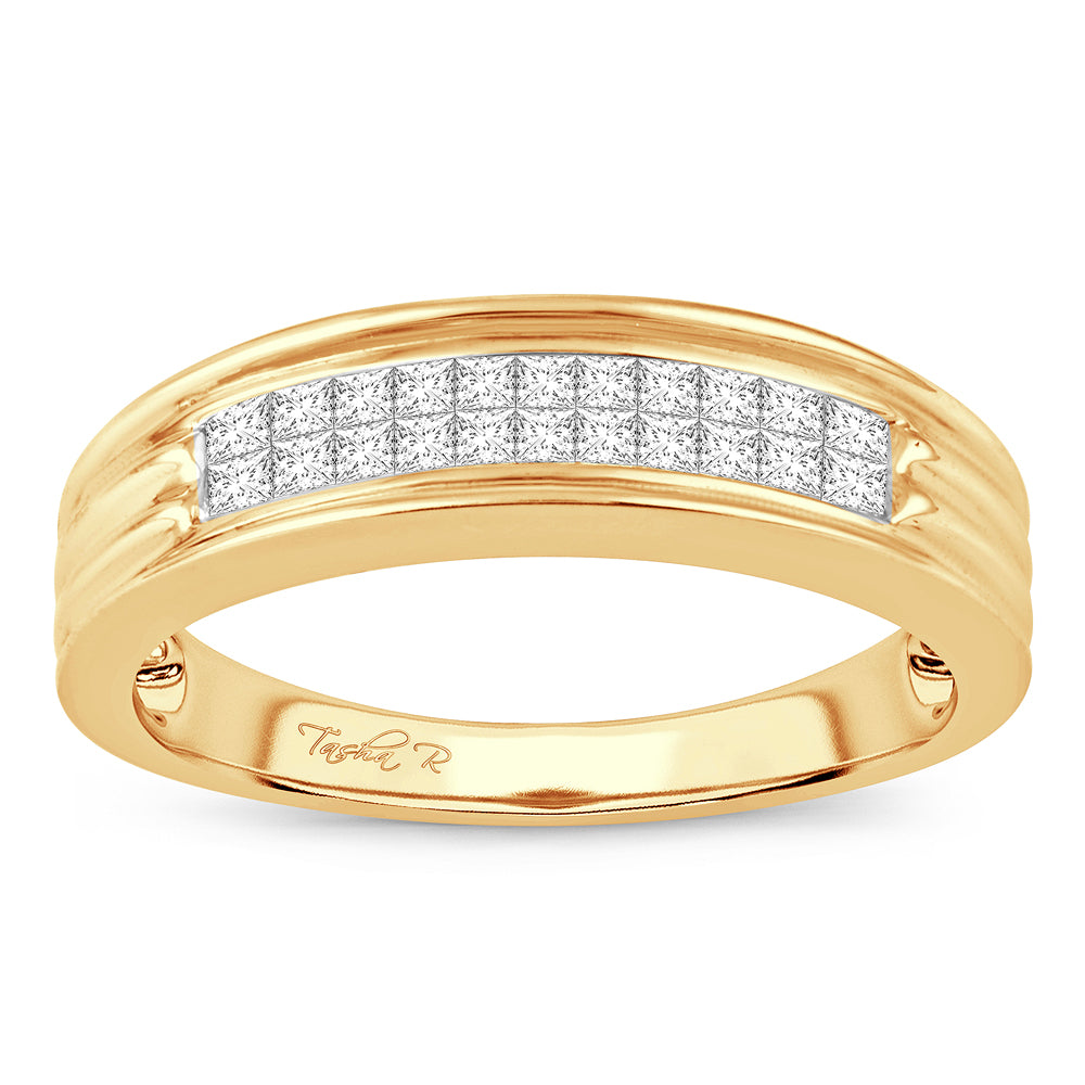 14K Yellow Gold Exquisite 0.50Ct Mens Band