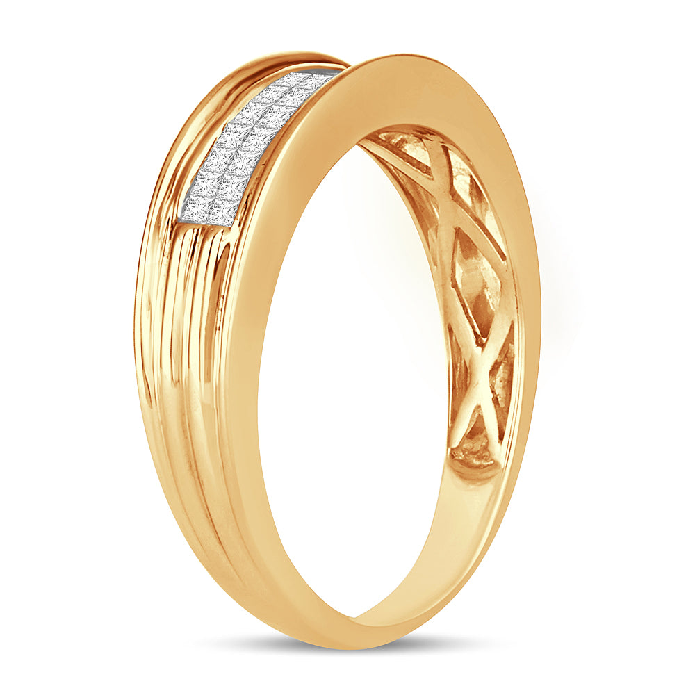 14K Yellow Gold Exquisite 0.50Ct Mens Band