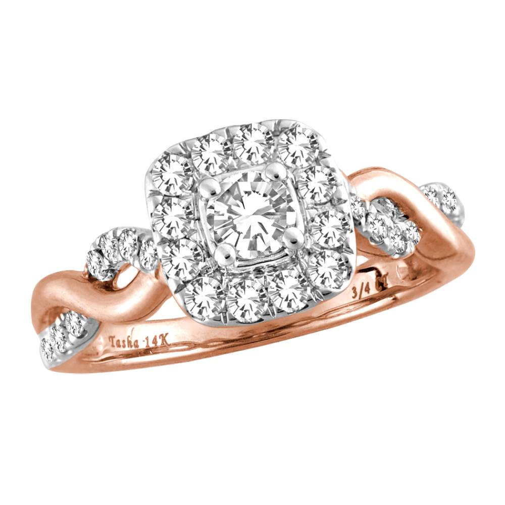 14K Rose Gold Beautiful 0.70Ct Diamond Ring