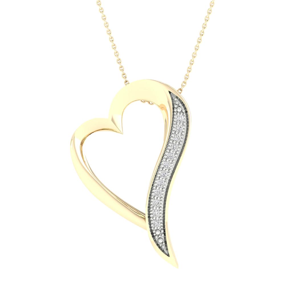 10K Yellow Gold Elegant 0.05Ct Diamond Pendant