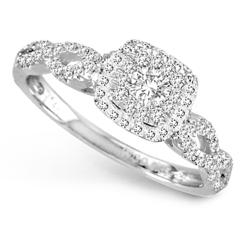 14K White Gold Dazzling  0.35Ct Diamond Ring