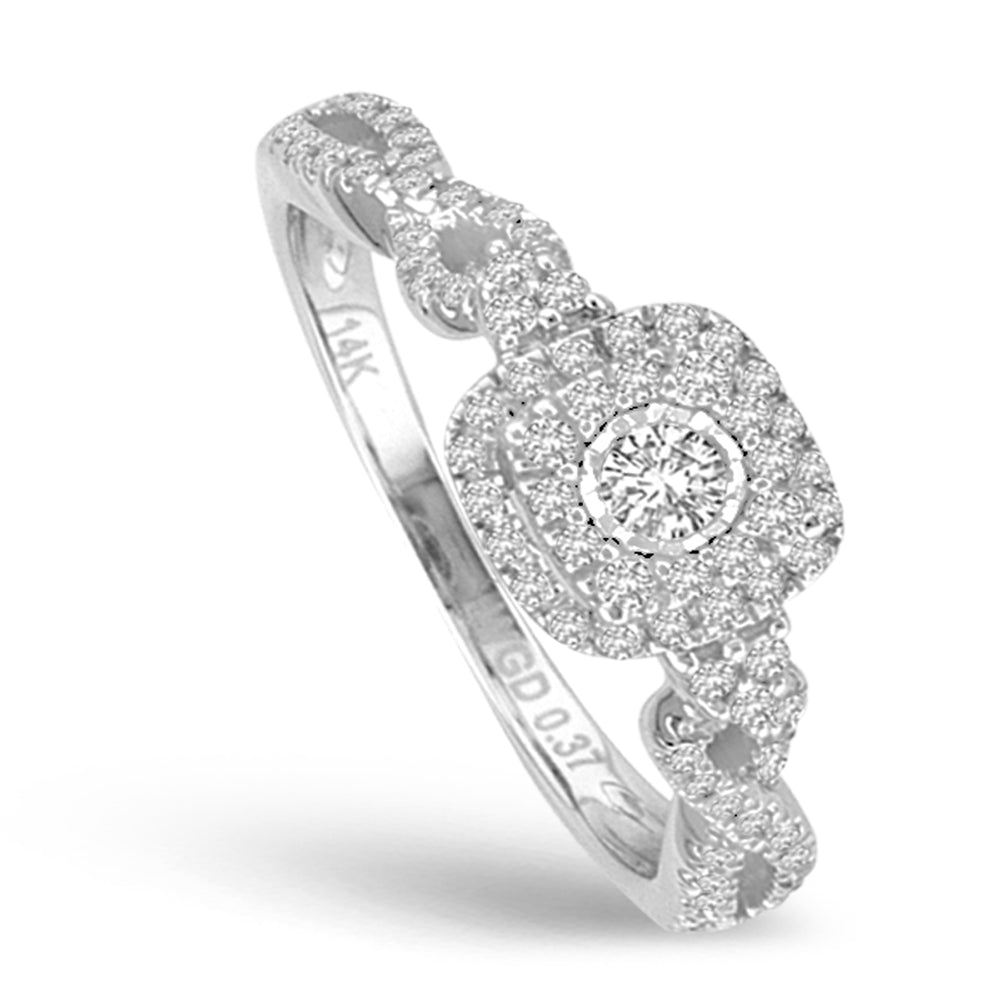 14K White Gold Gorgeous 0.37Ct Diamond Ring