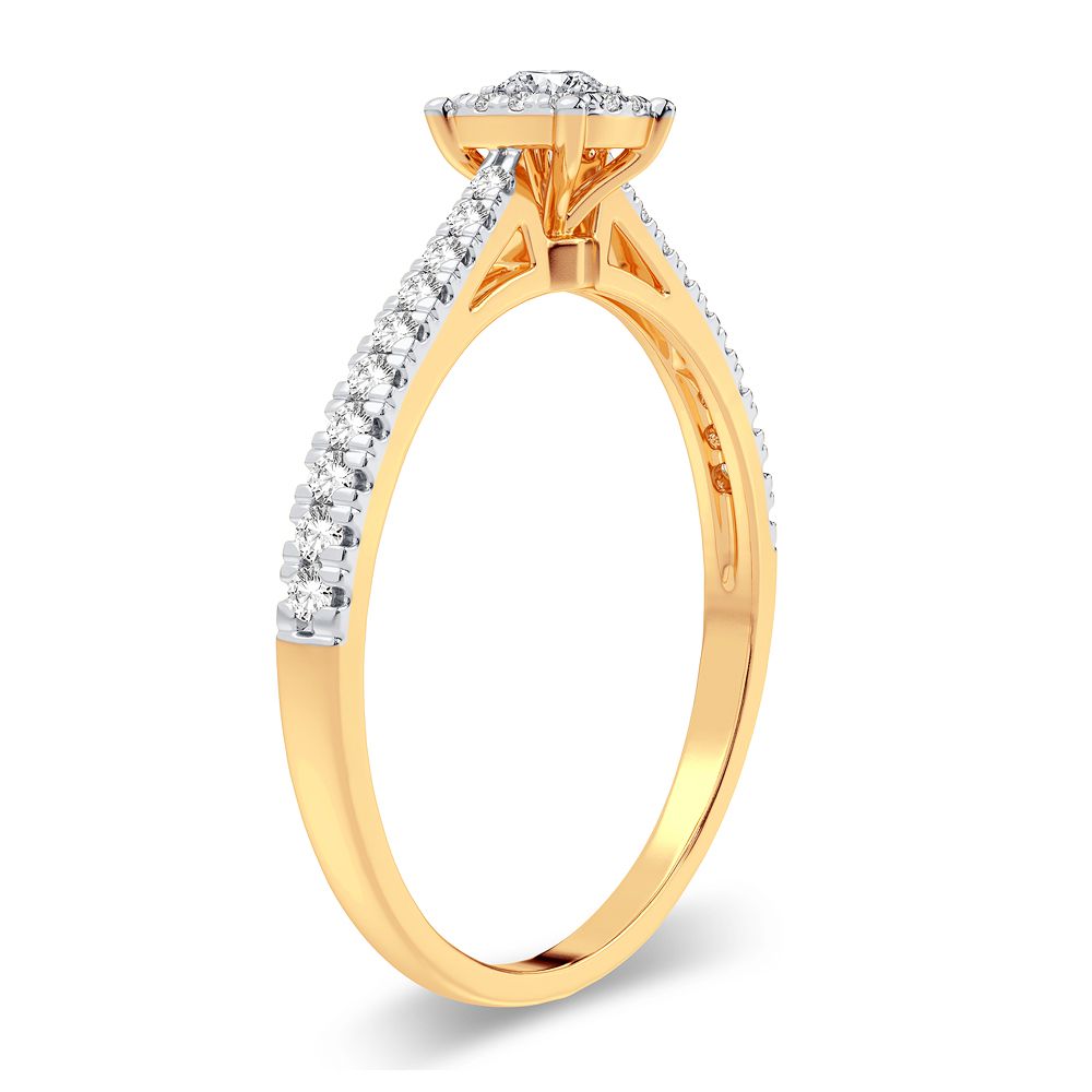 10K Yellow Gold Exquisite 0.09Ct Diamond Ring