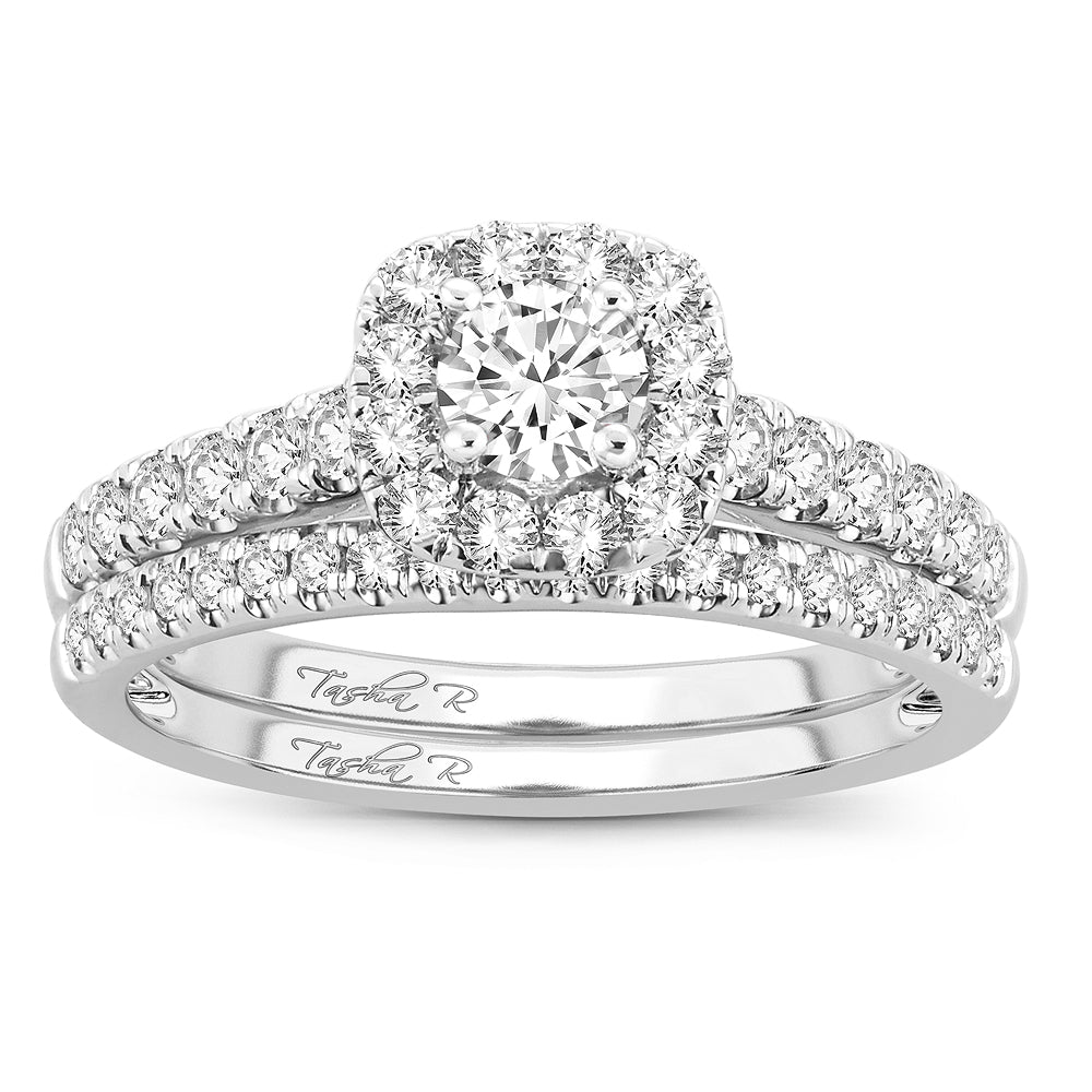 14K White Gold Exquisite 1.00Ct  Diamond Bridal Ring