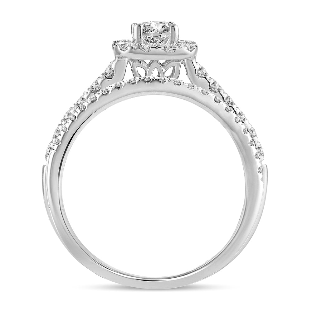 14K White Gold Exquisite 1.00Ct  Diamond Bridal Ring