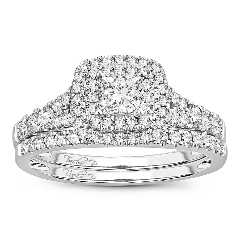 14K White Gold Beautiful 1.00Ct Diamond Bridal Ring