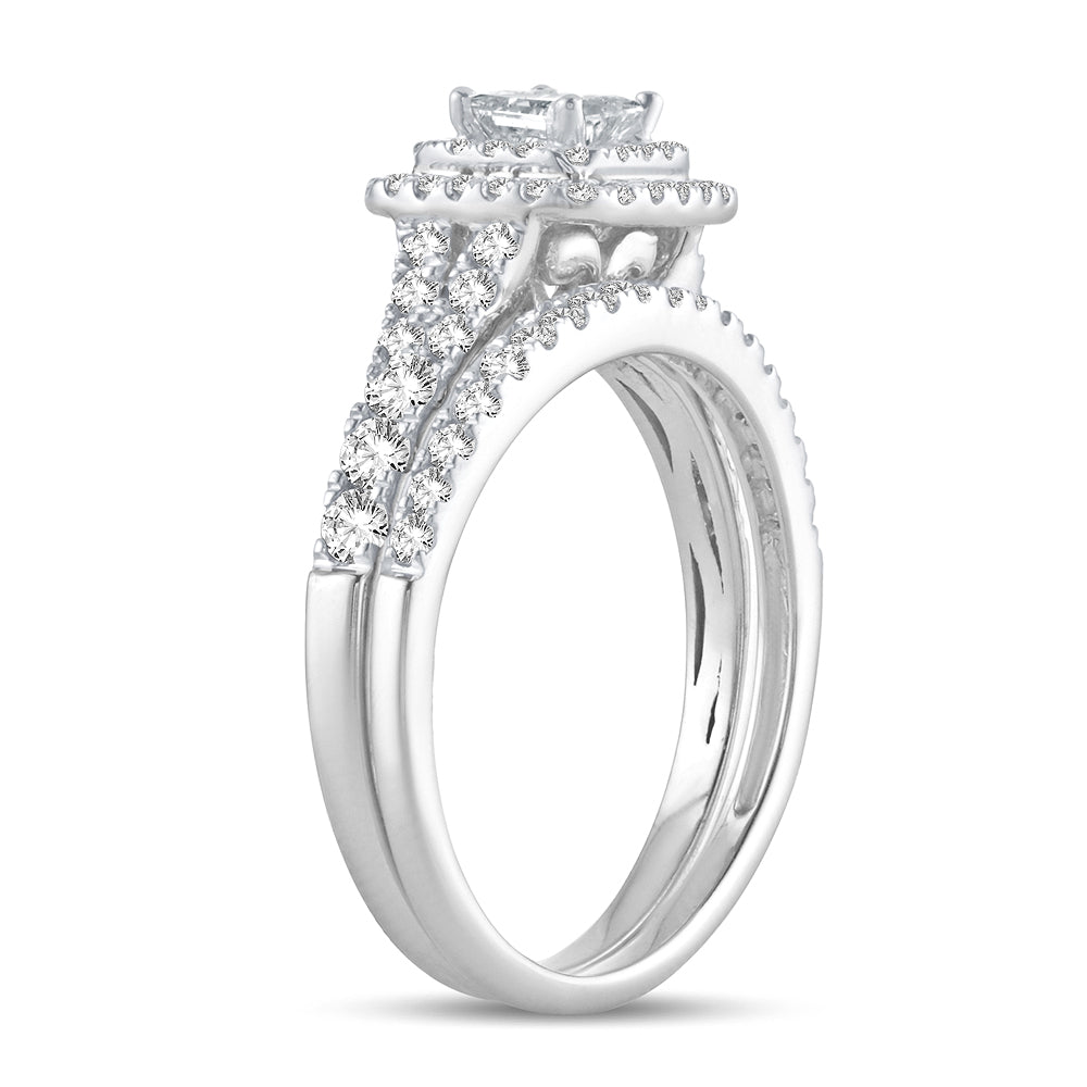 14K White Gold Beautiful 1.00Ct Diamond Bridal Ring