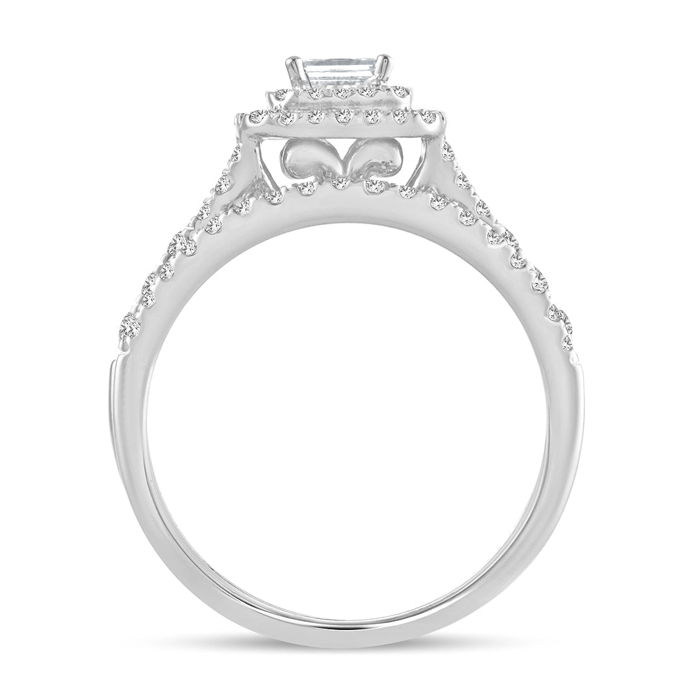 14K White Gold Beautiful 1.00Ct Diamond Bridal Ring