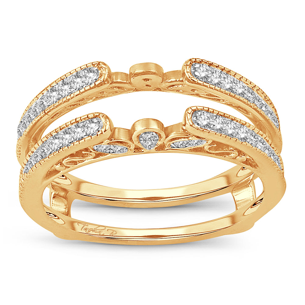 14K Yellow Gold Beautiful 0.34Ct Diamond Ring Guard