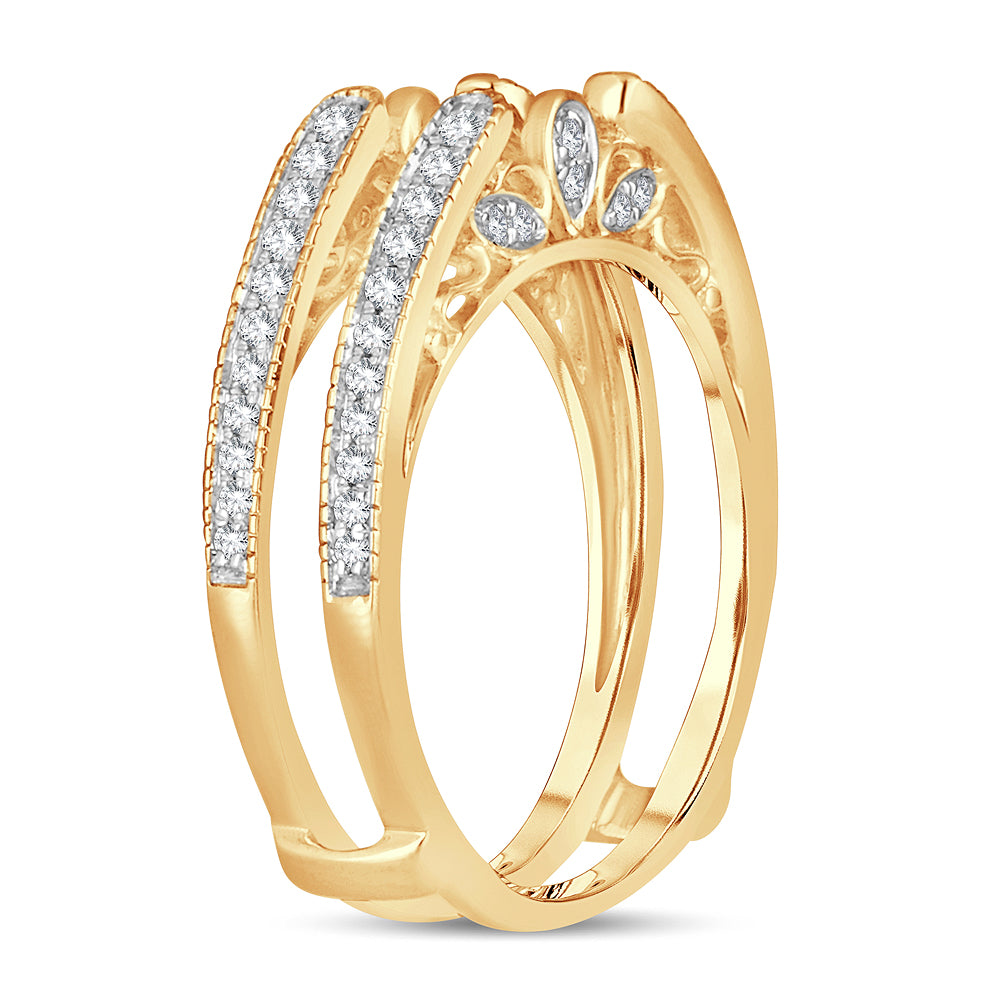 14K Yellow Gold Beautiful 0.34Ct Diamond Ring Guard