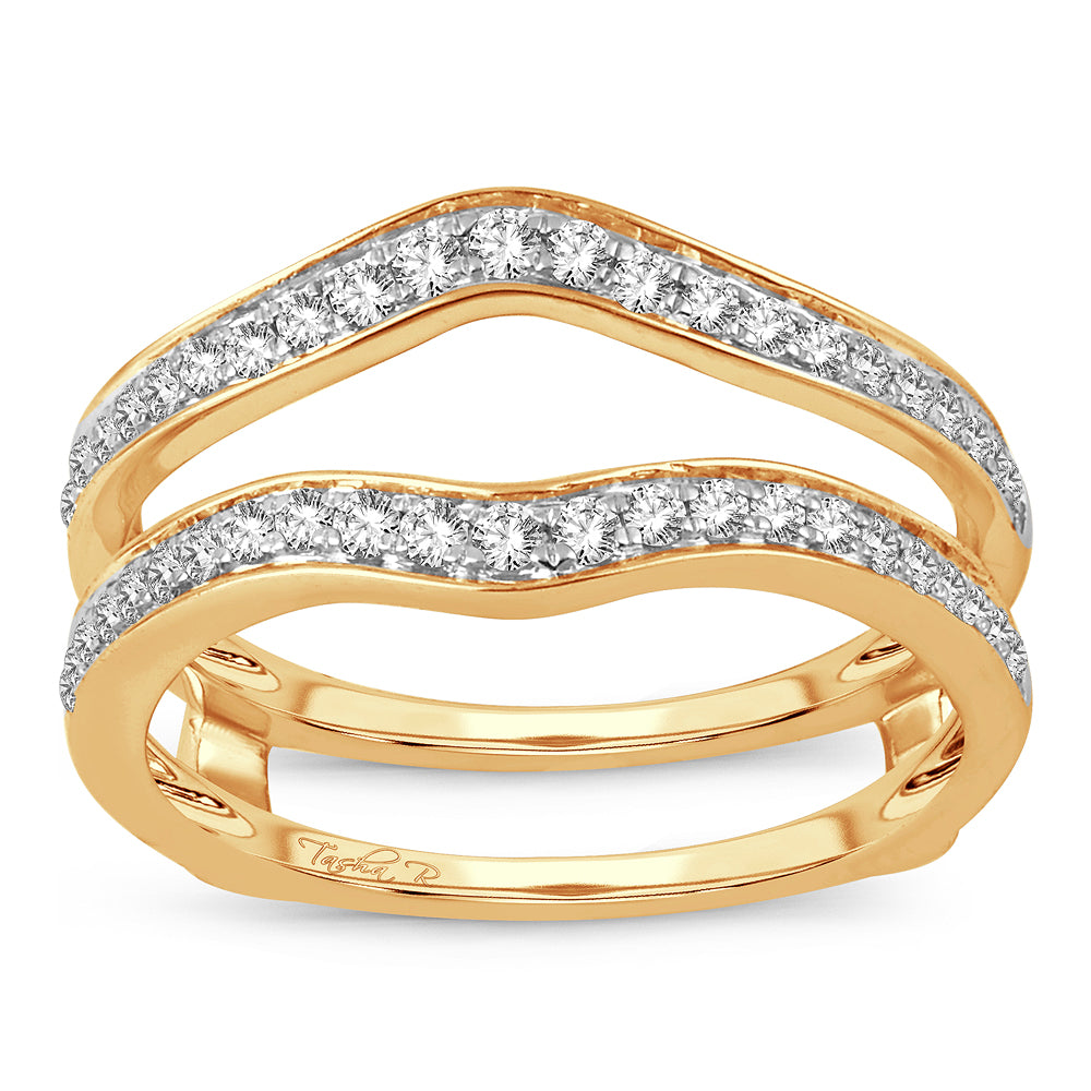 14K Yellow Gold Elegant  0.40Ct  Diamond  Ring Guard