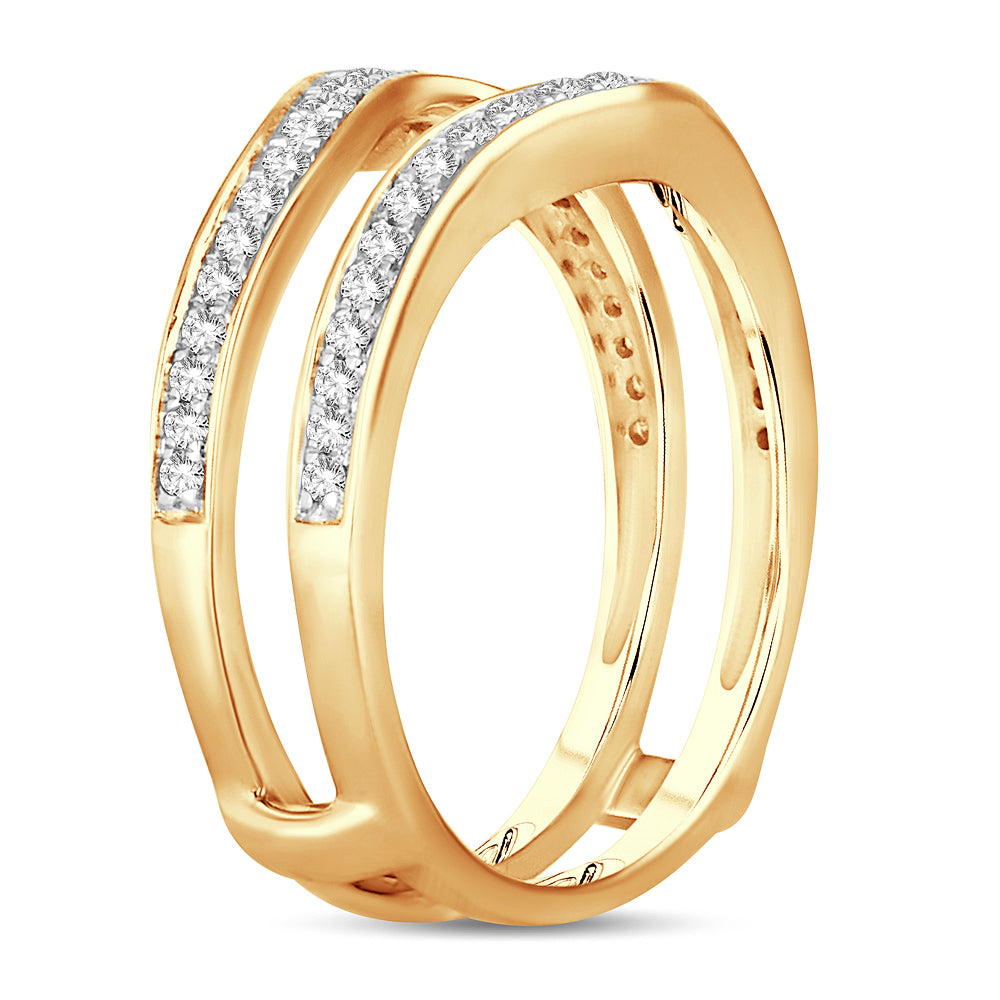 14K Yellow Gold Elegant  0.40Ct  Diamond  Ring Guard