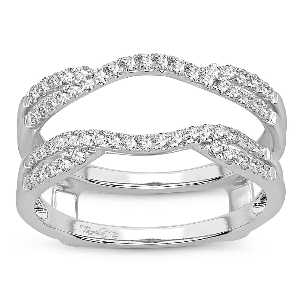 14K White Gold Gorgeous  0.33Ct Diamond Ring Guard