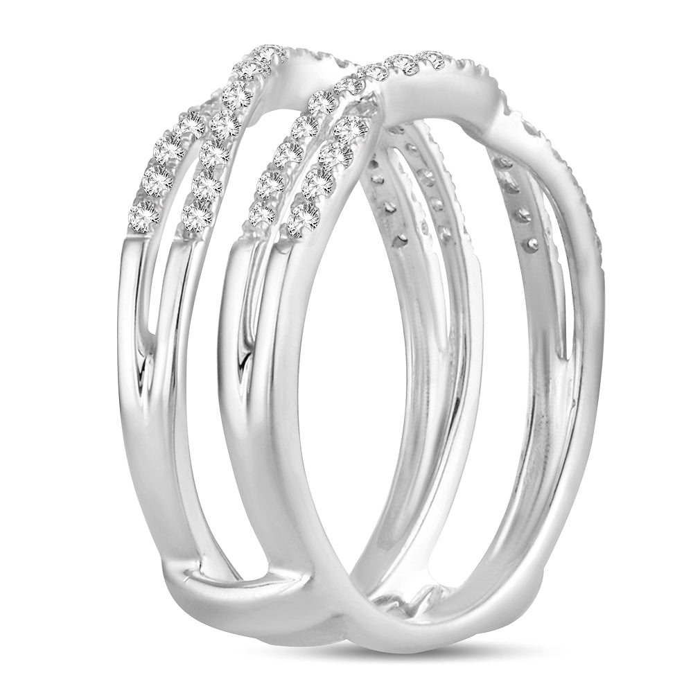 14K White Gold Gorgeous  0.33Ct Diamond Ring Guard