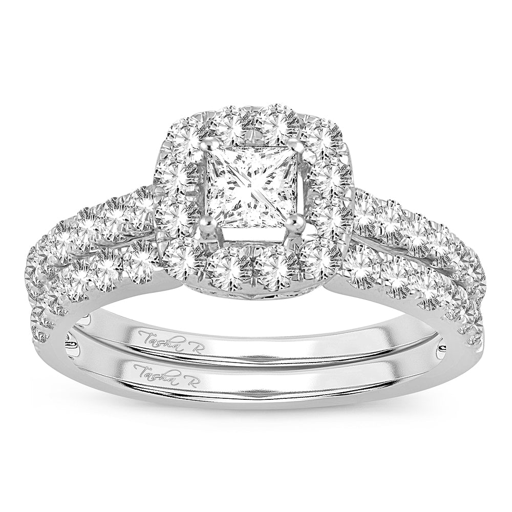 14K White Gold Gorgeous 1.42Ct Diamond Bridal Ring