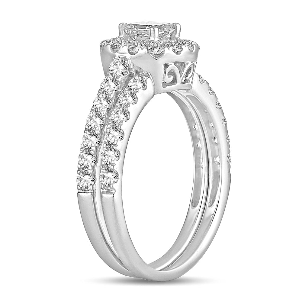 14K White Gold Gorgeous 1.42Ct Diamond Bridal Ring