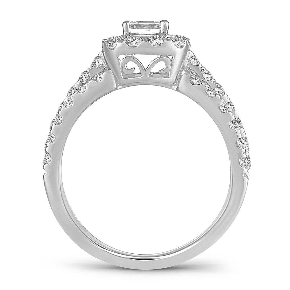 14K White Gold Gorgeous 1.42Ct Diamond Bridal Ring