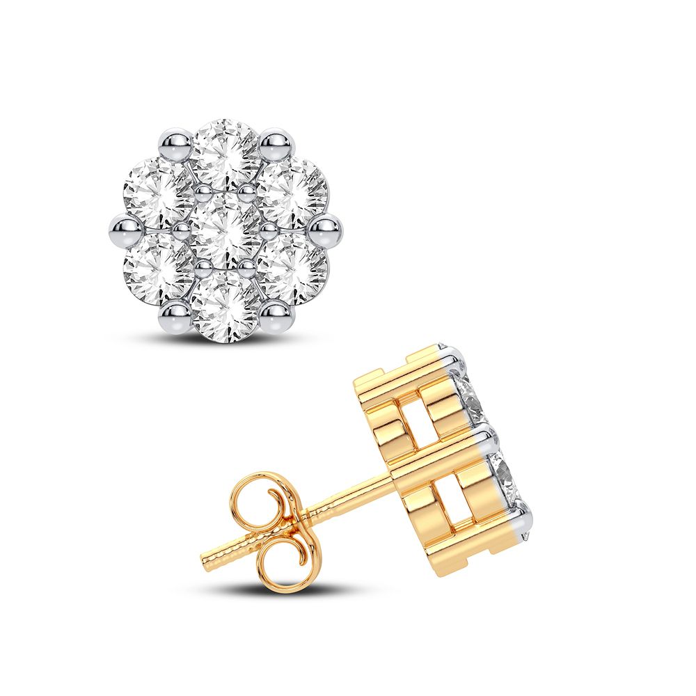 10K Yellow Gold Beautiful 0.71Ct Diamond Earring