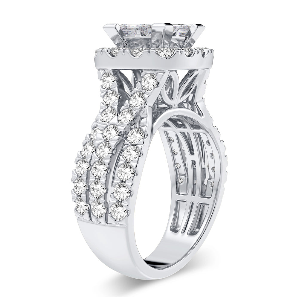 14K White Gold Magnifcnet 2.65Ct Diamond Ring