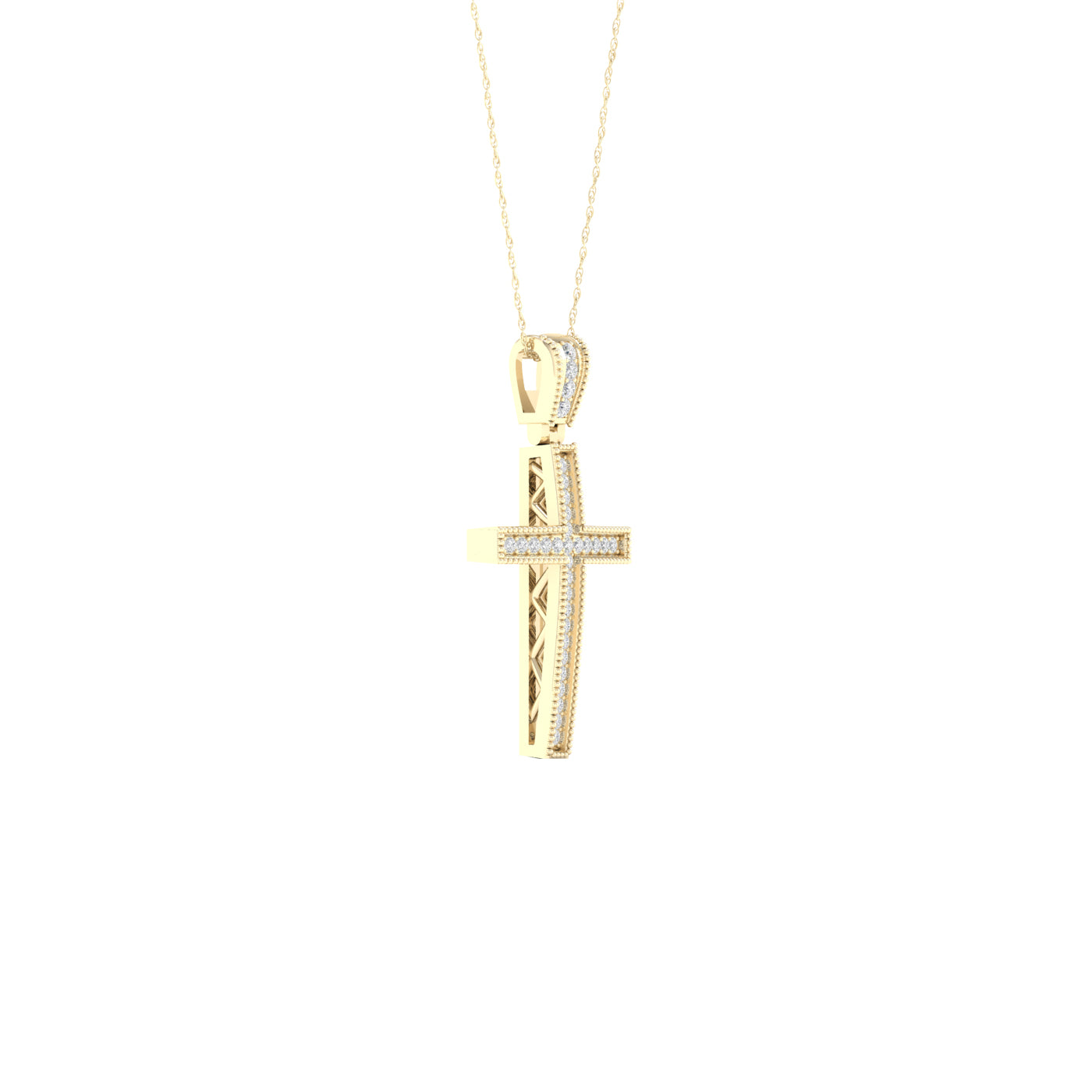 10K Yellow Gold Magnifcnet 0.10Ct Diamond Pendant