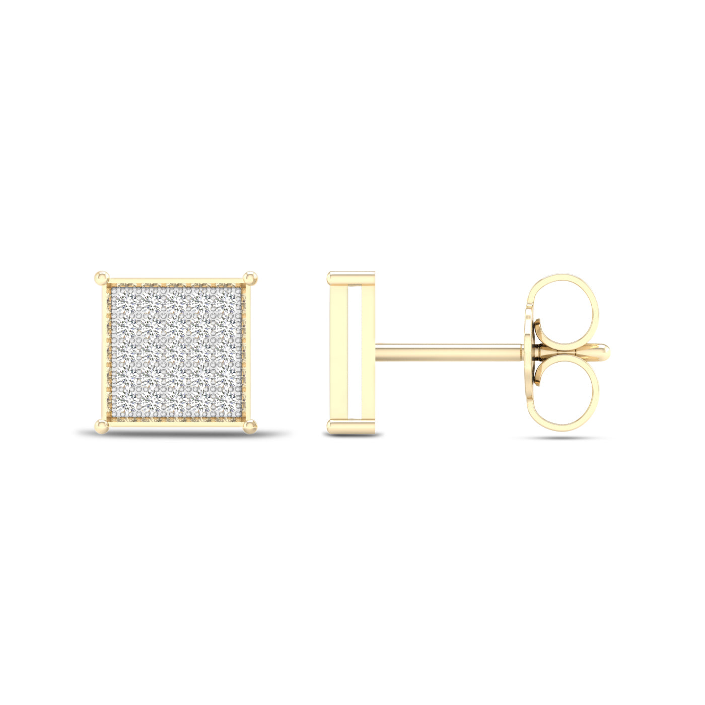 10K Yellow Gold Beautiful 0.15Ct  Diamond  Earring