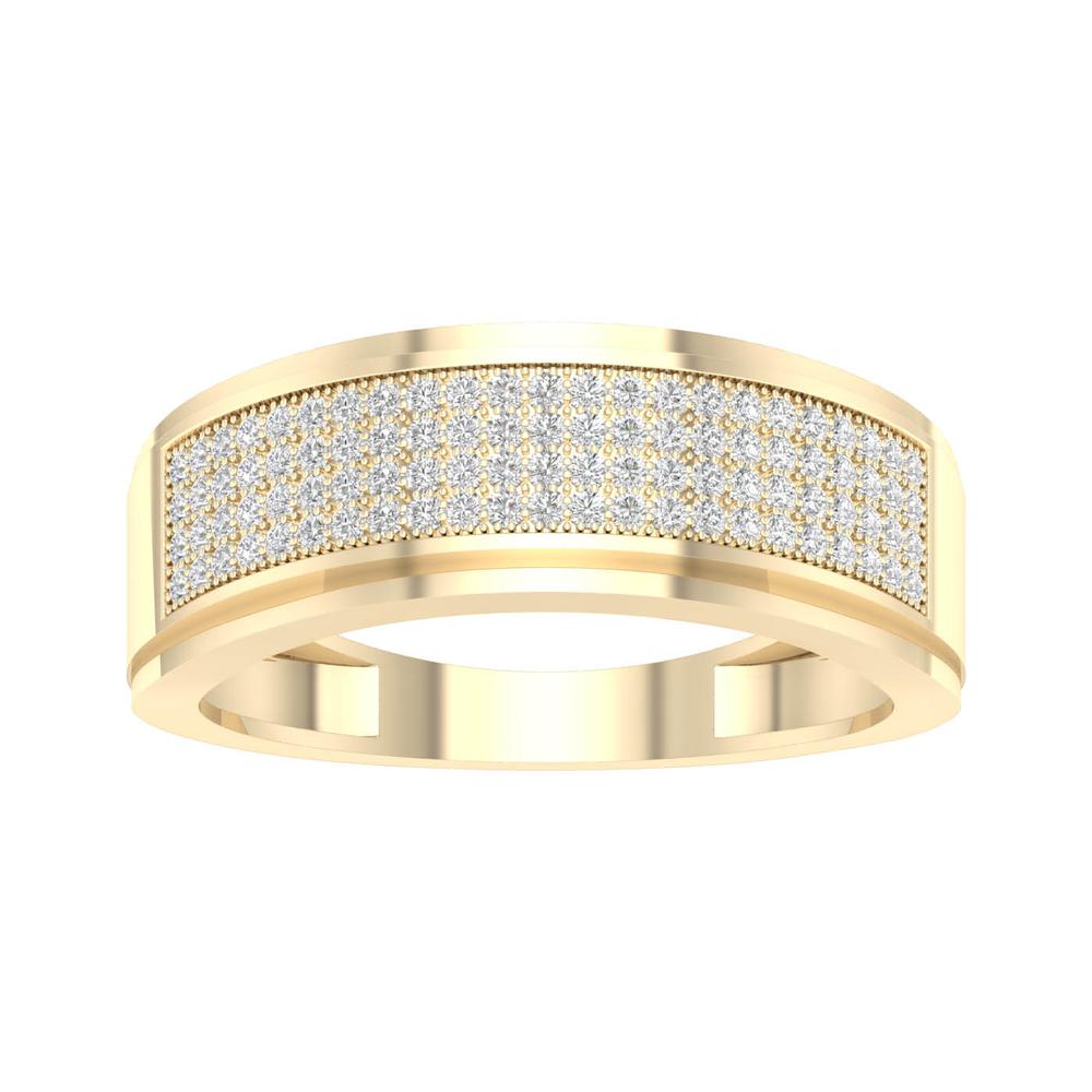 10K Yellow Gold Exquisite 0.30Ct Mens Band