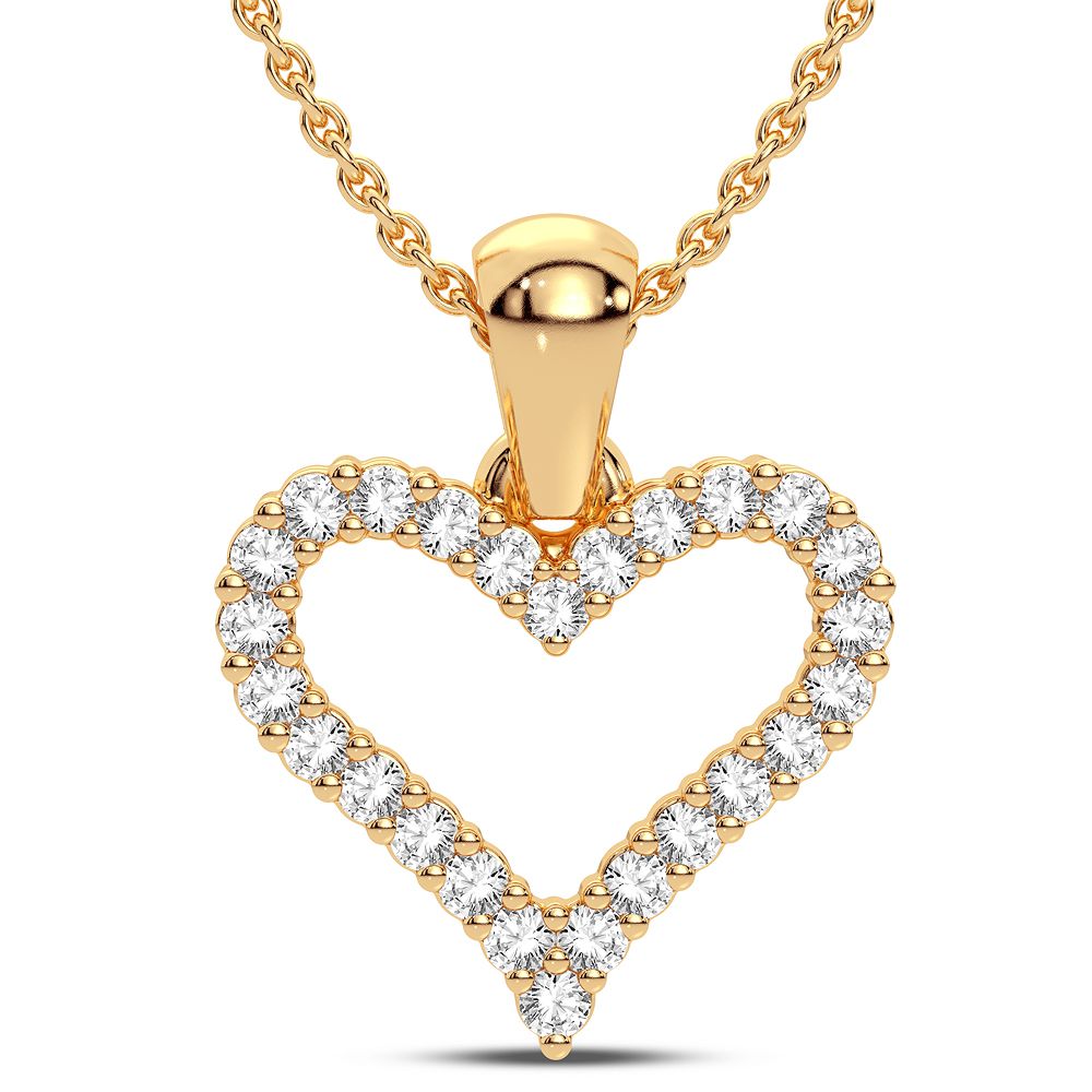 10K Yellow Gold Exquisite 0.16Ct Diamond Pendant