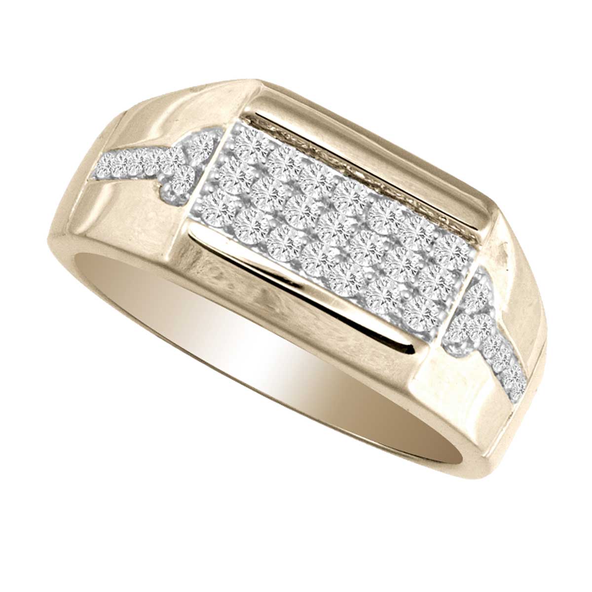 14K Yellow Gold Magnifcnet 0.50Ct Diamond Mens  Ring