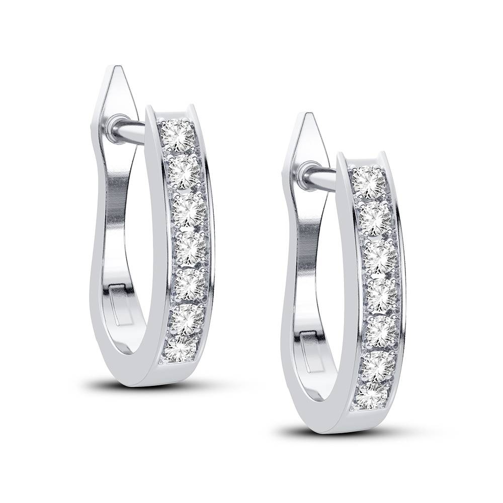 10K White Gold Dazzling 0.06Ct Diamond Earring