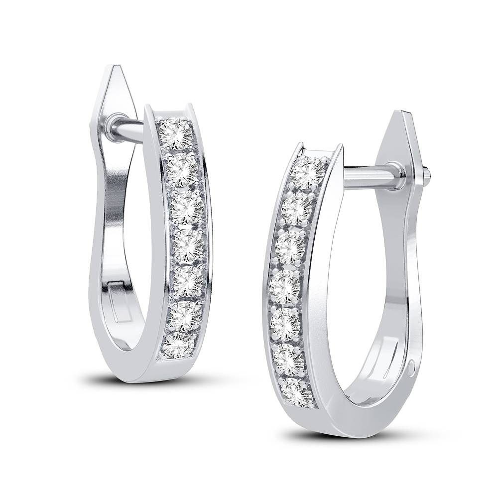 10K White Gold Dazzling 0.06Ct Diamond Earring