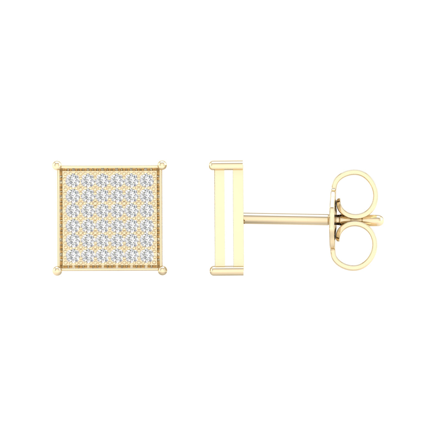 10K Yellow Gold Elegant 0.20Ct Diamond Earring