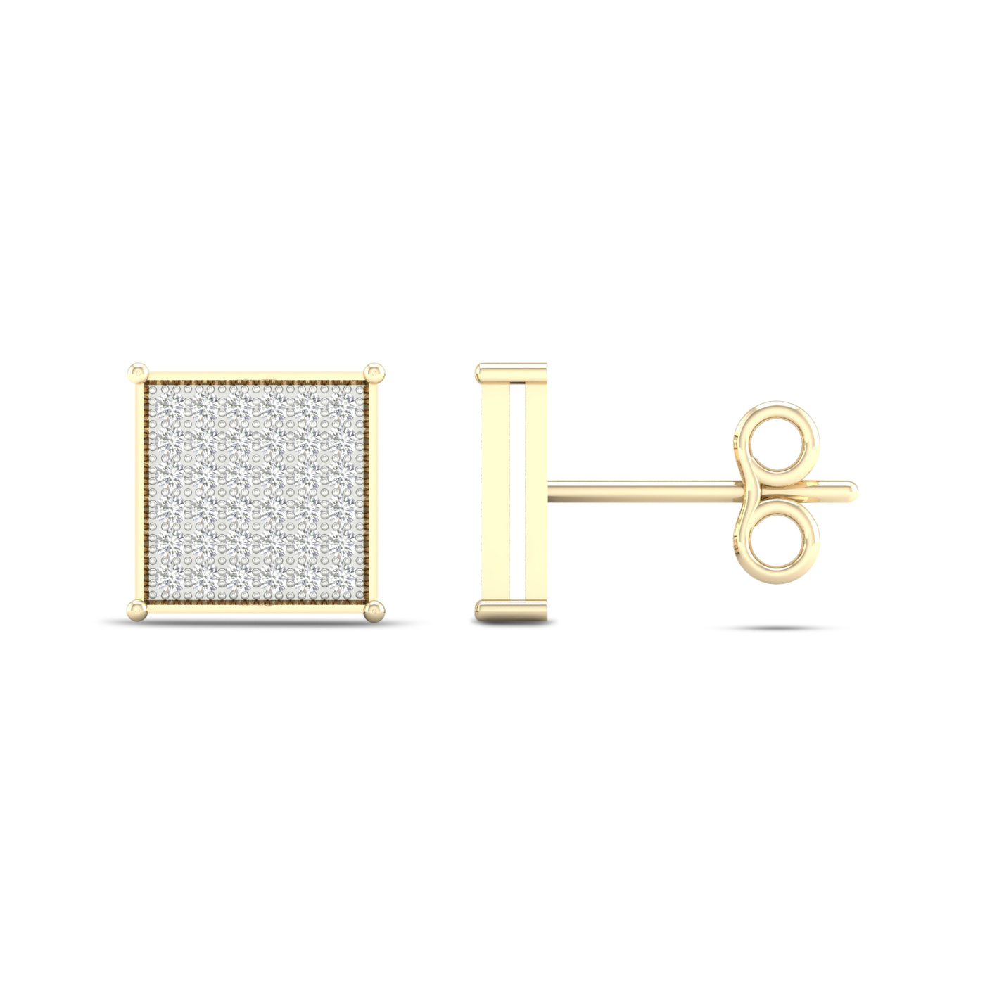 10K Yellow Gold Magnifcnet   0.25Ct  Diamond  Earring