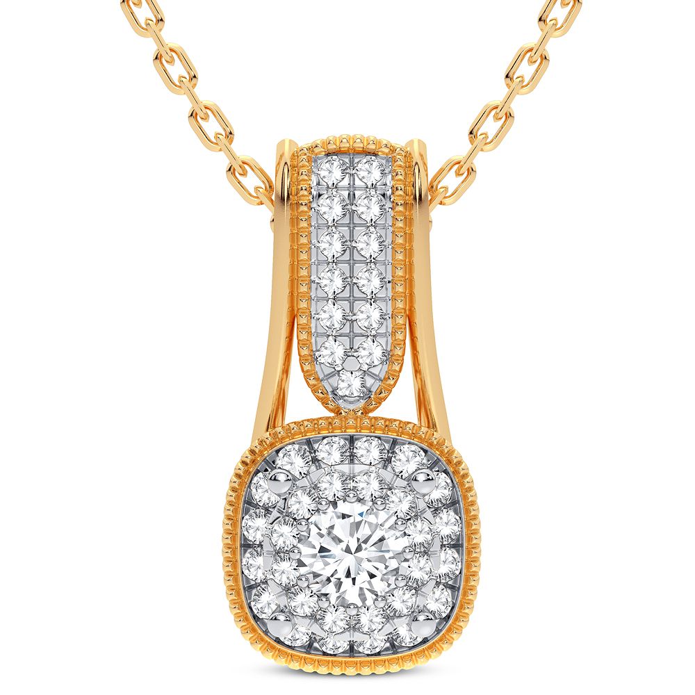 14K Yellow Gold Exquisite 0.20Ct Diamond Pendant