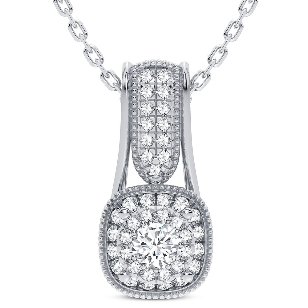 14K White Gold Magnifcnet 0.20Ct Diamond Pendant