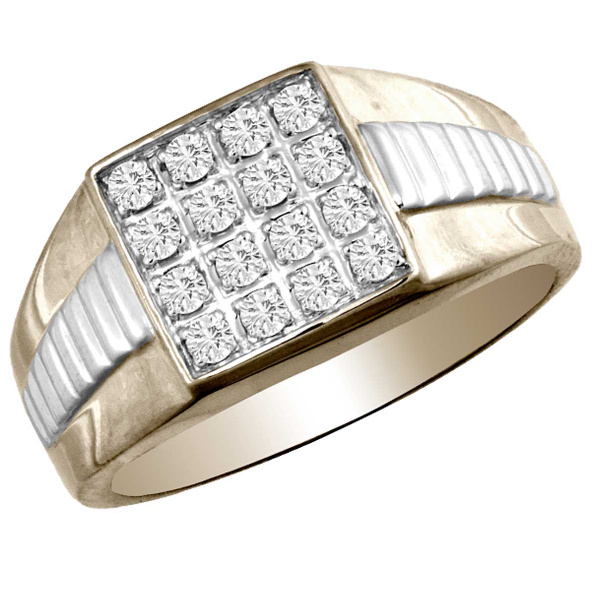 14K Yellow Gold Elegant 0.35Ct Diamond Men's Ring