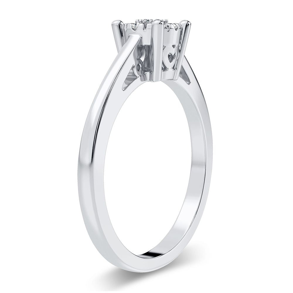 10K White Gold Gorgeous 0.14Ct Diamond Ring