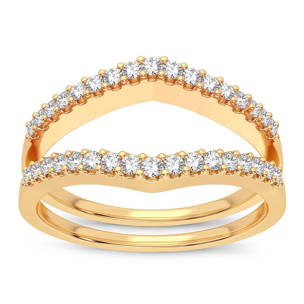 14K Yellow Gold Gorgeous 0.25Ct Diamond Ring Guard